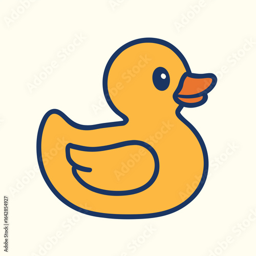 Rubber Duck Vector Illustration Yellow Bath Toy Icon