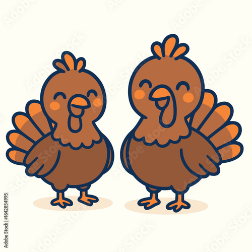 Cute Thanksgiving Turkey, Happy Poultry Vector Illustration