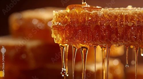 Honeycomb with Dripping Honey