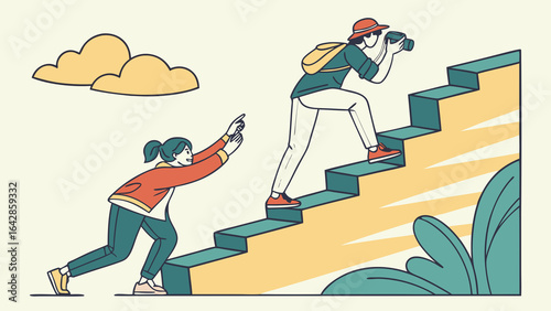 man on the stairs