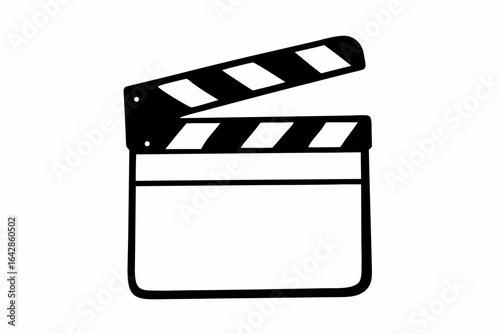film clapper board silhouette art, clapperboard black icon