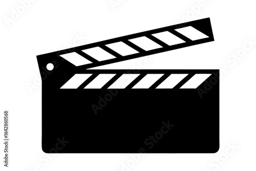 film clapper board silhouette art, clapperboard black icon