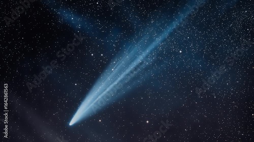 Comet streaking across a star-studded night sky (1)