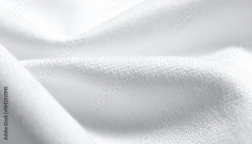 Macro close-up of plain cotton fabric, natural lighting highlighting texture and weave, neutral background, clean and minimal style