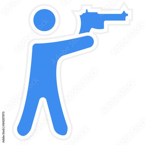Shooting in standing position icon style