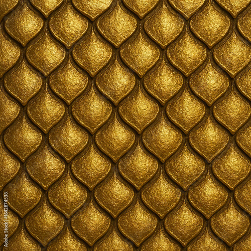 Seamless Gold Dragon Scale Texture - Tileable Fantasy Reptile Skin Pattern