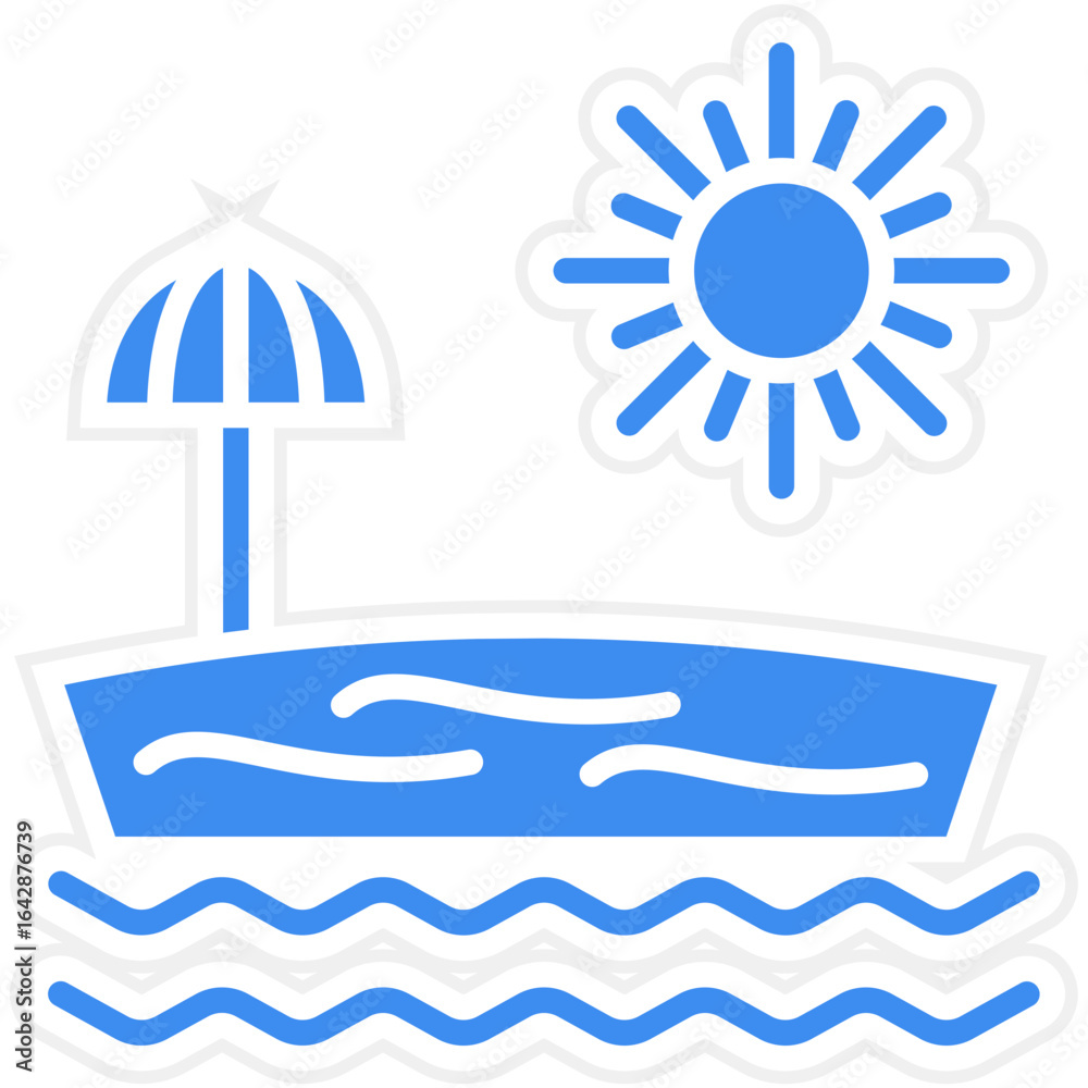Fototapeta premium Beach Vector Icon Style
