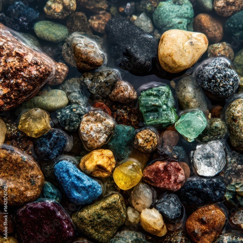 Colorful stones underwater