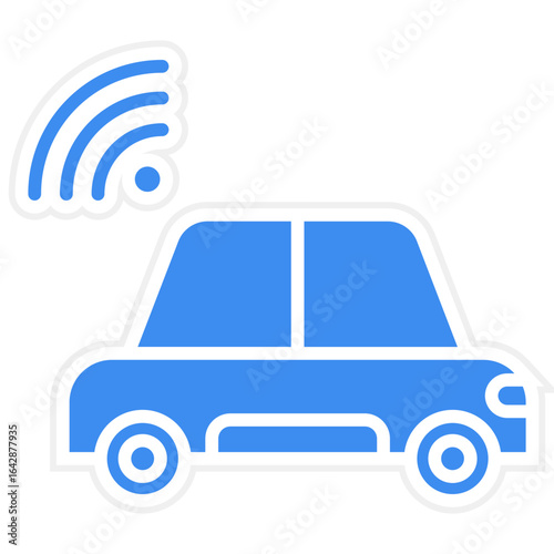 Driverless Car Vector Icon Style