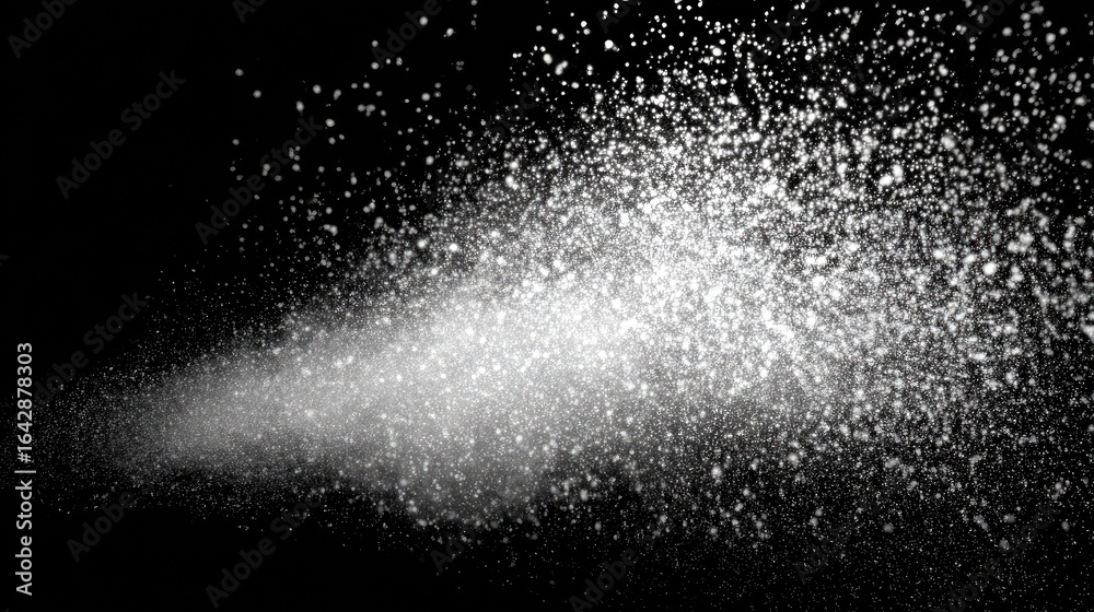 Obraz premium Abstract White Spray Particles On Black Background
