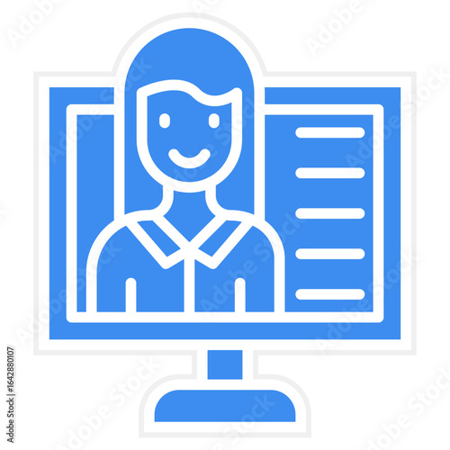 Female Blogger Vector Icon Style