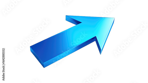 Free Download Glossy blue 3D arrow with beveled edges - GFXLoad