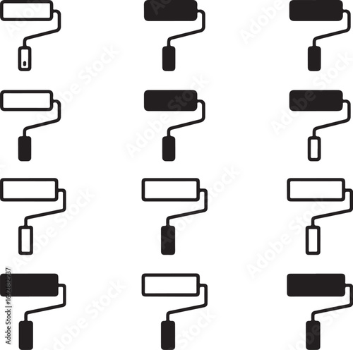 Simple Paint Roller Glyph for DIY and Home Improvement Projects.