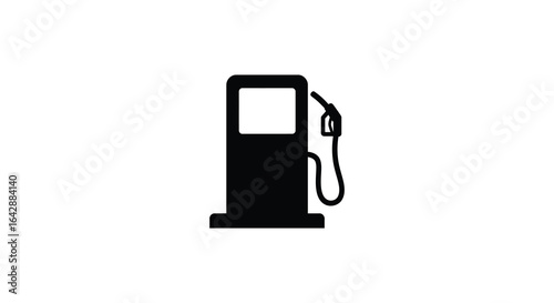 Simple Black Silhouette of a Gasoline Pump