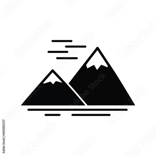 Mountain peak silhouette vector illustration snowy summit nature landscape icon outdoor adventure graphic