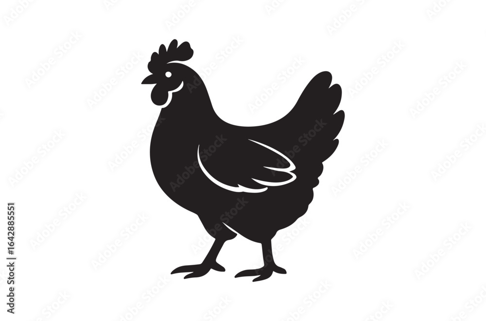 Silhouette of hen, Set of hen cartoon of different shapes, Animels vector illustration, Collection of Hand Drawn pet icons on white background. Silhouette of hen, Set of hen cartoon of different shapes, Animels vector illustration, Collection of Hand Drawn pet icons on white background.