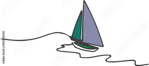 Sailboat isolated icon design style. Illustration of transportation icon. Cartoon vector illustration isolated object sailing boat