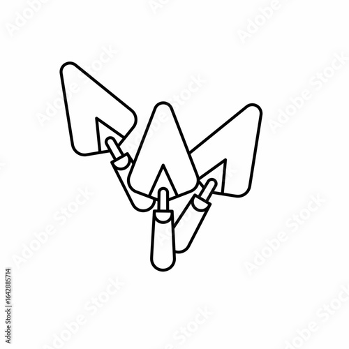 Trowel vector icon with outline. Trowel symbol. Vector icon.