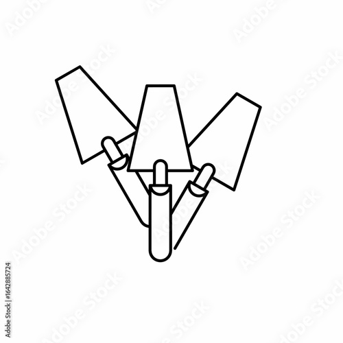 Trowel vector icon with outline. Trowel symbol. Vector icon.