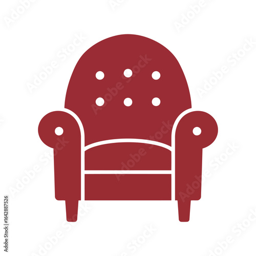 Red armchair vector illustration classic upholstered furniture comfortable seating living room decor isolated eps graphic