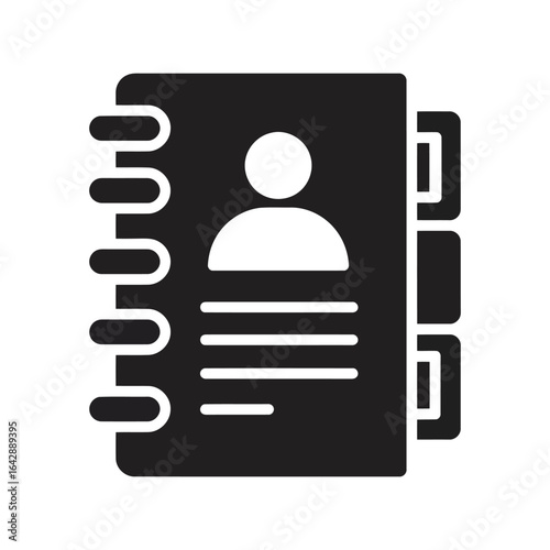 Address book icon vector contact list symbol personal organizer graphic business directory illustration