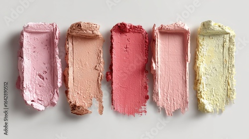 Swatching a palette of blush and bronzer colors