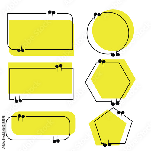 Set quote box frame, texting quote blank template boxes, design boxes quotation bubble blog symbols, bubble blog quotes symbols – stock vector EPS 10