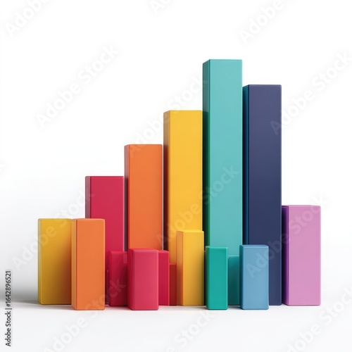 Free Download Colorful bar graph rising upward - GFXLoad