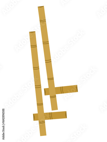 Illustration of bamboo stilts