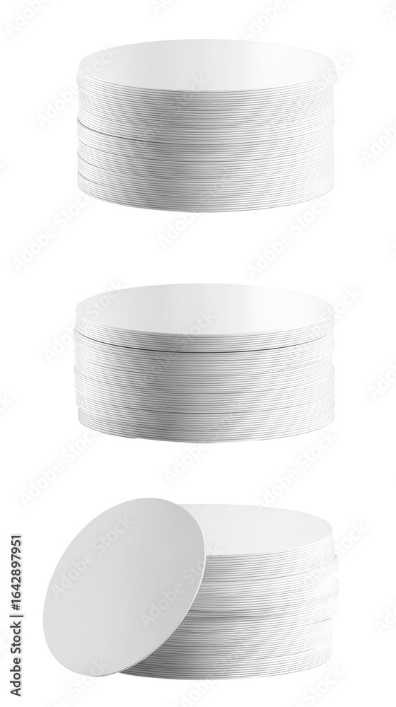 Obraz premium Stacks of round white discs