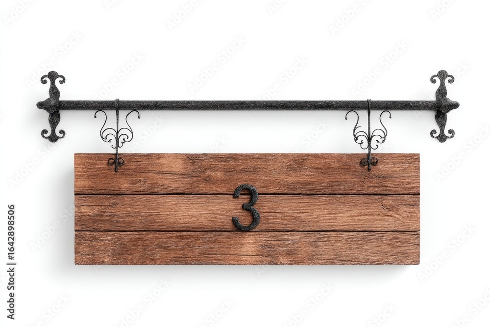 Rustic wooden sign with metal accents Rustic wooden sign with metal accents