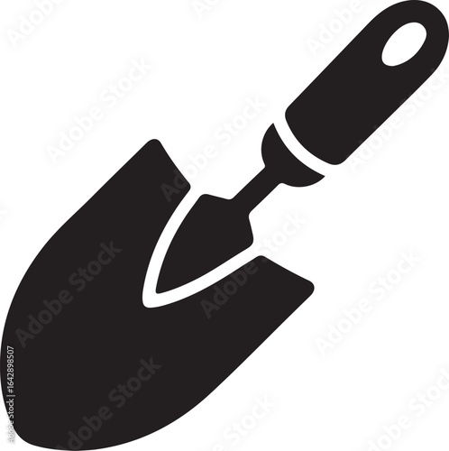 Garden Trowel Silhouette Icon, Simple Vector Icon for Planting and Farming.