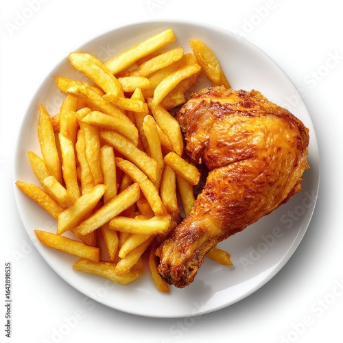 Crispy fried chicken and fries on a plate (4)
