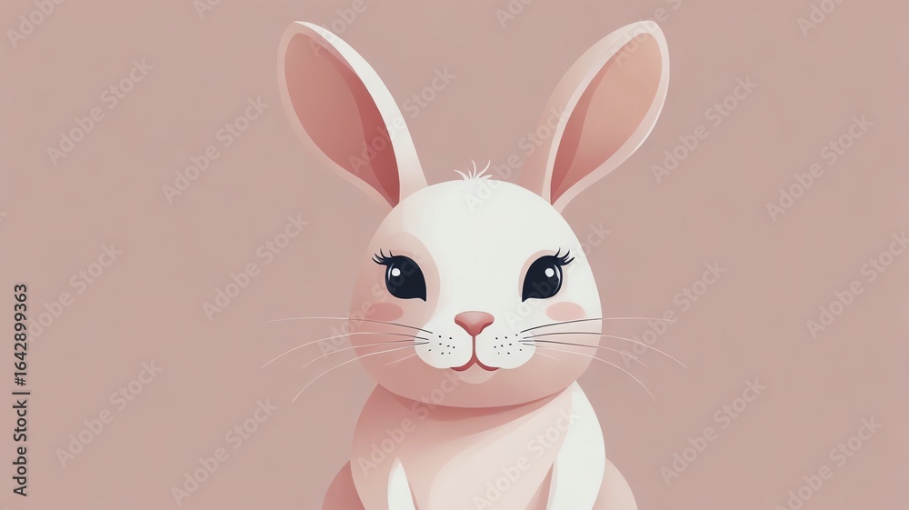 Fototapeta premium white rabbit on a blue background