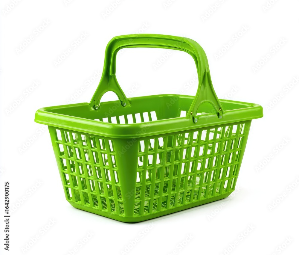 Fototapeta premium Green plastic shopping basket (3)