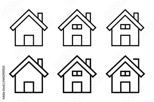 Collection home icons. House symbol. Set of house outline vector illustration