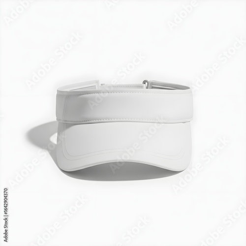 White Sports Visor Cap – Front View on White Background