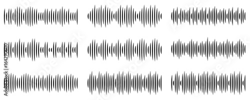 Sound wave Vector icon composed of clean lines representing audio, music, voice design
