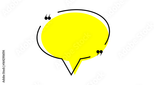 Speech text box with quotes. Message vector design, talk icon, bubble quotation balloon