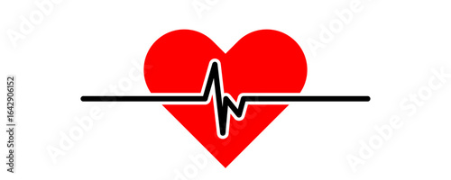 Heart beat line vector icon. Heartbeat medical sign, ecg or ekg symbol, electrocardiogram test