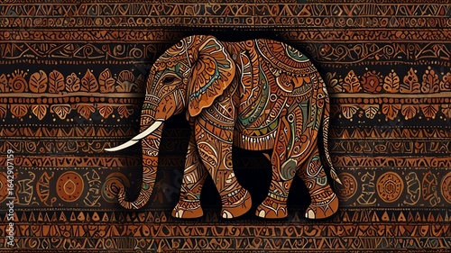 elephant on wooden background