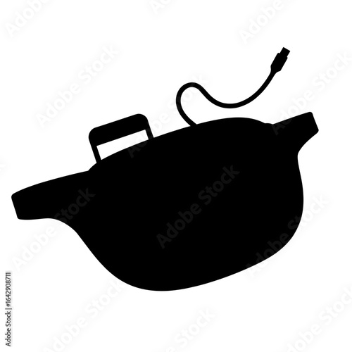 Silhouette of fanny pack with cable, mobile movement storage solution