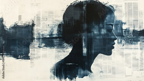 And Newspaper Ink Echo Motion Print Blur With Midjourney Overlay