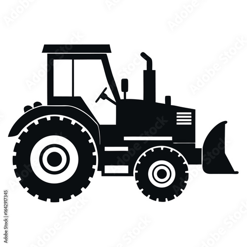 Vector art of tractor isolated on white background