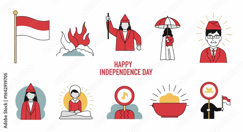 Fototapeta premium Celebrate Indonesia's Independence Day with vibrant cultural symbols and national pride