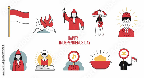 Celebrate Indonesia's Independence Day with vibrant cultural symbols and national pride