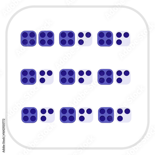 Braille alphabet characters displayed in a grid pattern.