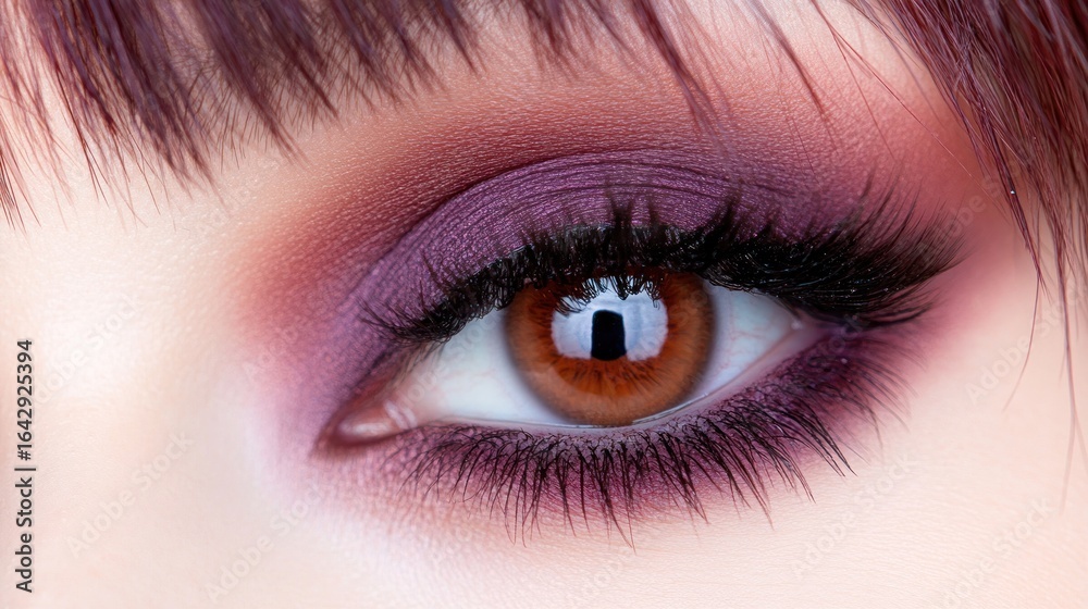 Obraz premium Eye makeup closeup with vibrant shades