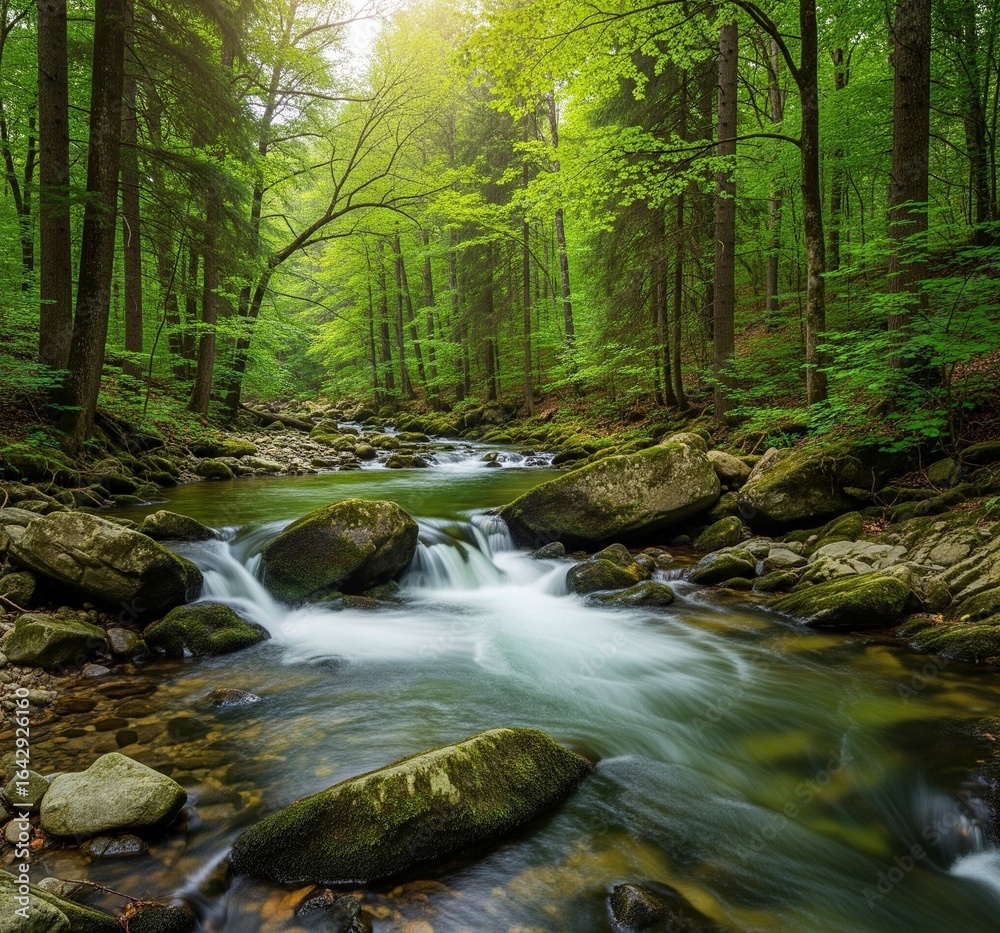 Obraz premium stream in the forest