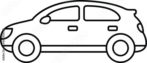 simple car outline icon illustration